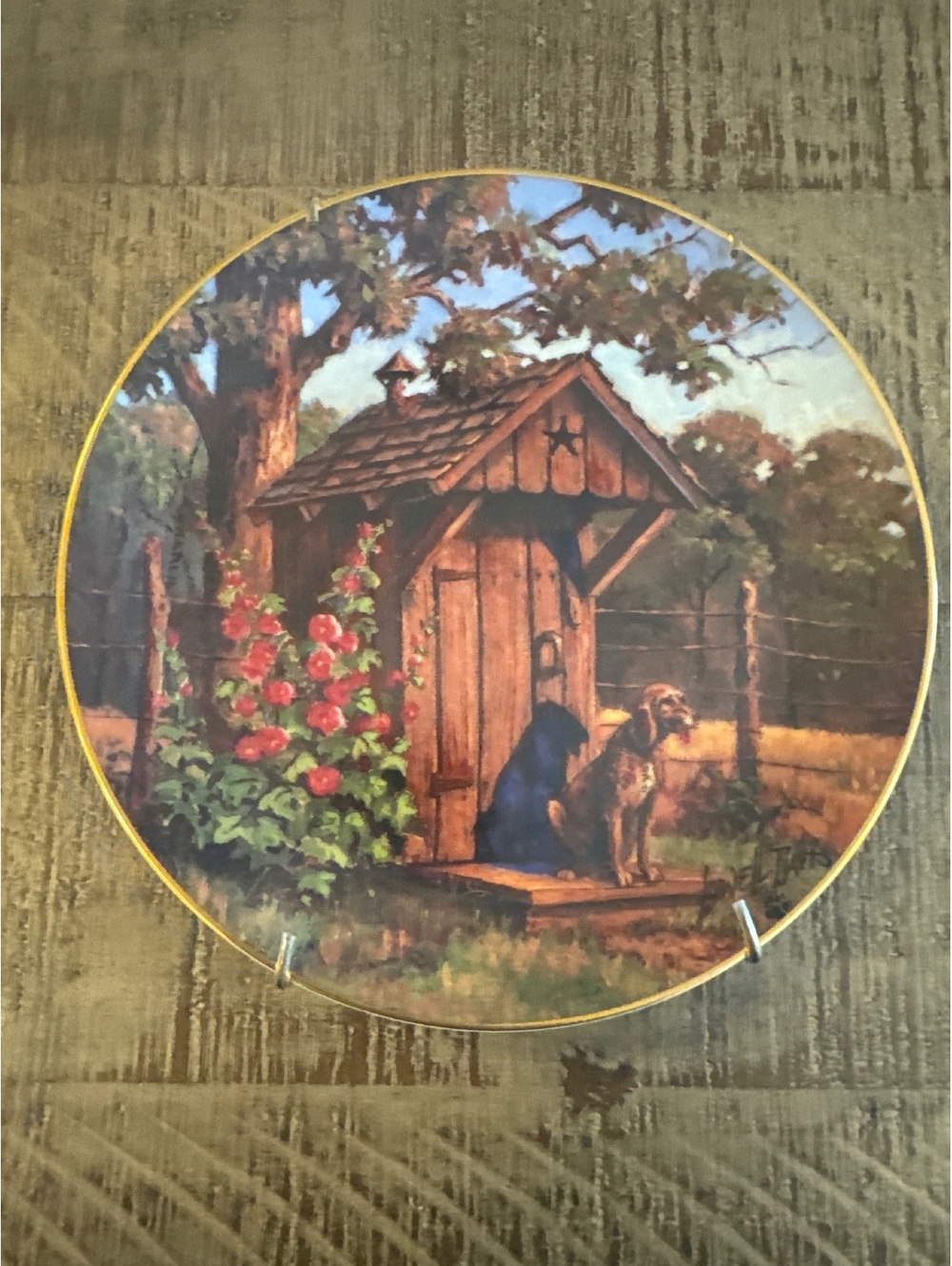 1984 Schmid Lowell Davis Good Ol' Days Waiting for His Master Collector Plate